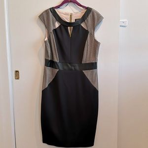 Jax Black and Tan w Leather Detail Dress
